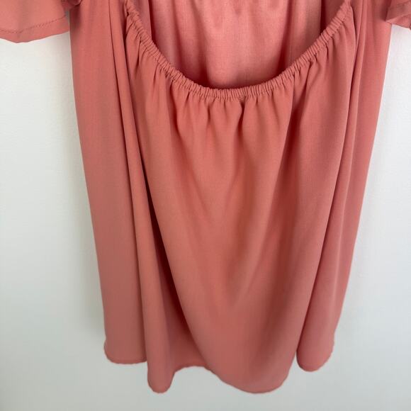 TOBI Womens Front Ruffle Adjustable Spaghetti Strap Scoop Neck Pink Dress Small - Picture 5 of 10